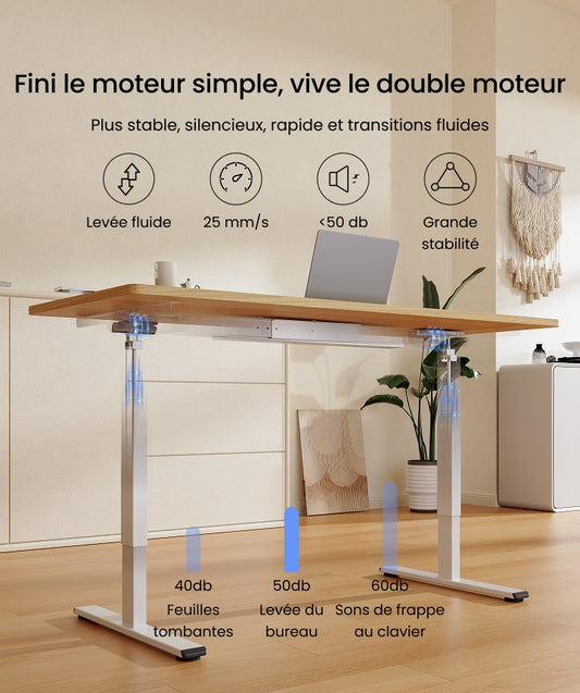 Bureau assis-debout basique double moteurs (E1 PRO)