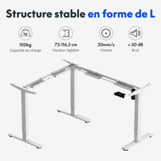 Bureau assis-debout d'angle basique (Q1L)