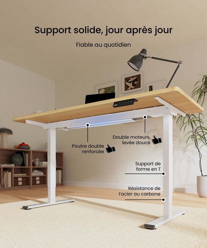 Bureau assis-debout basique double moteurs (E1 PRO)