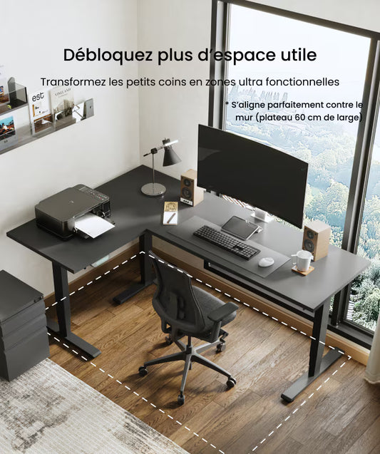 Bureau assis-debout d'angle Classique (E5L)