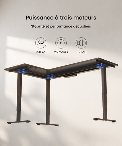Bureau assis-debout d'angle Classique (E5L)