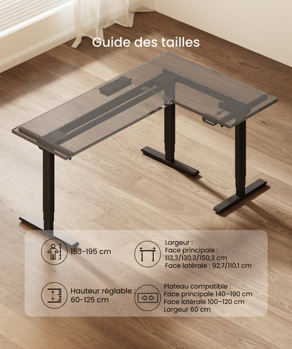 Bureau assis-debout d'angle Classique (E5L)