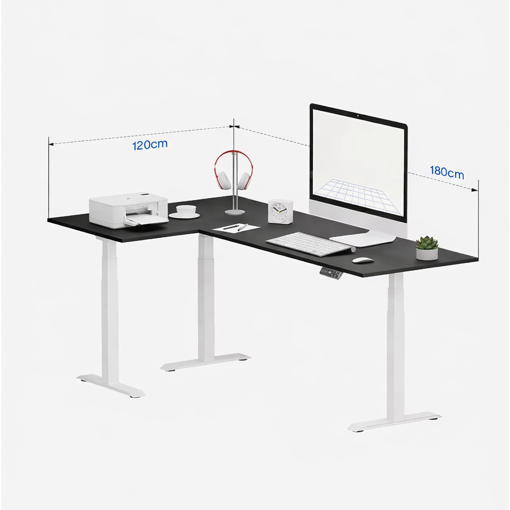 Bureau assis-debout d'angle premium (E7L)