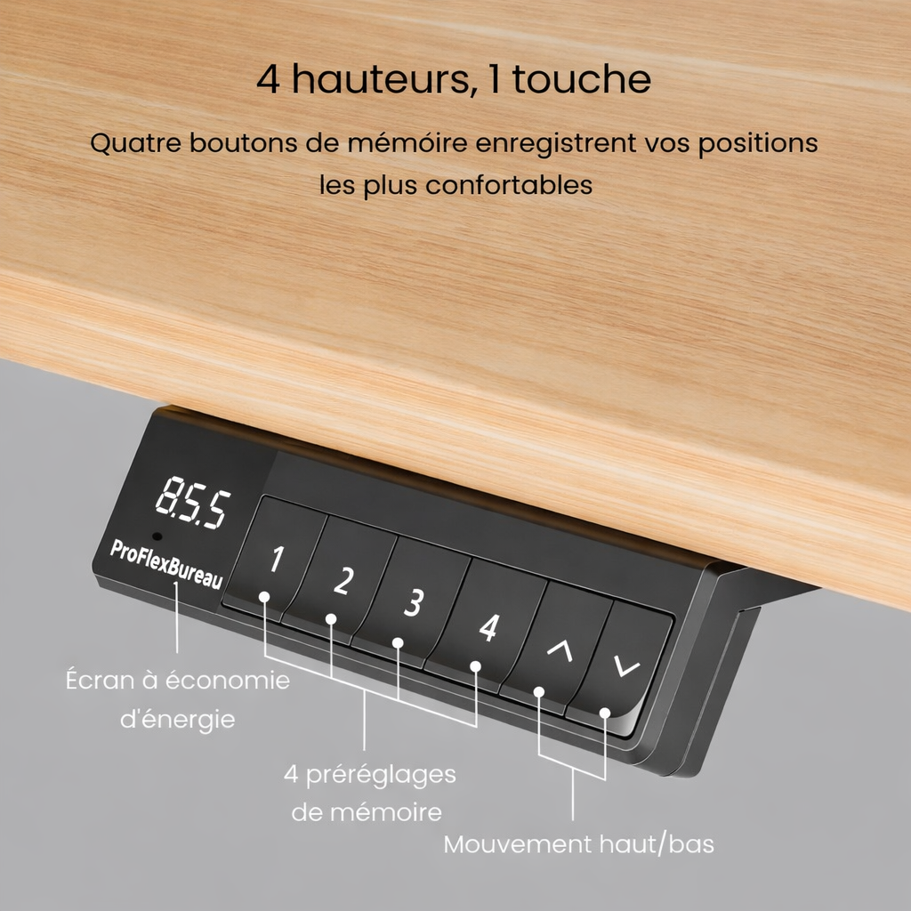 Bureau assis-debout classique double moteurs (Série E5)