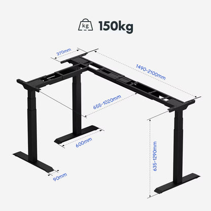 Bureau assis-debout d'angle premium (E7L)
