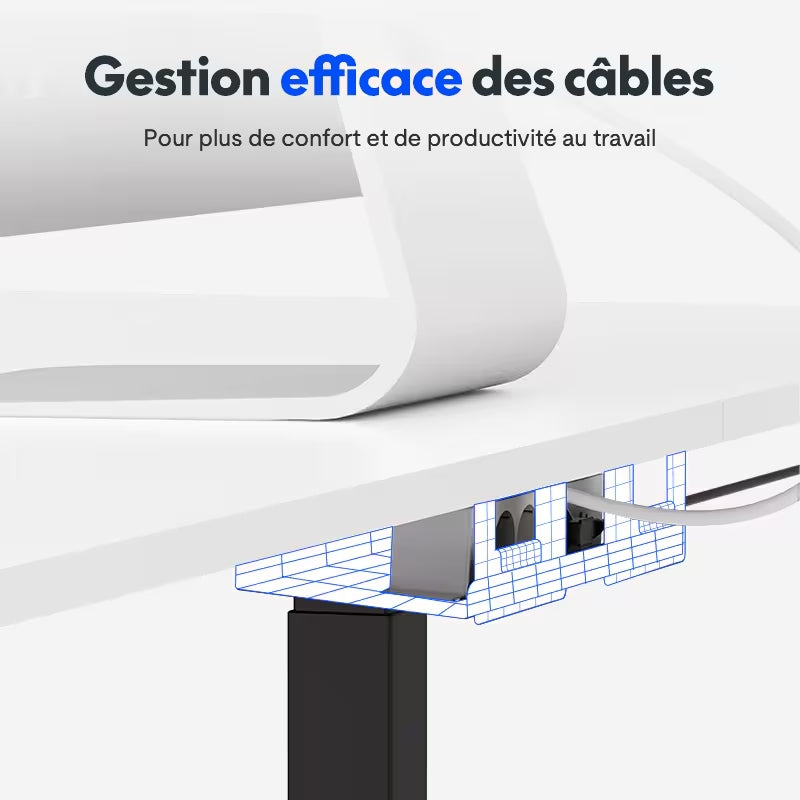 Bureau assis-debout d'angle premium (E7L)