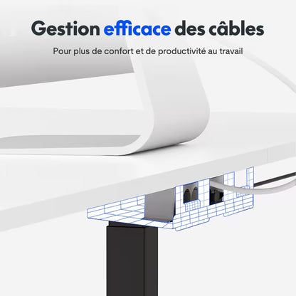 Bureau assis-debout d'angle premium (E7L)