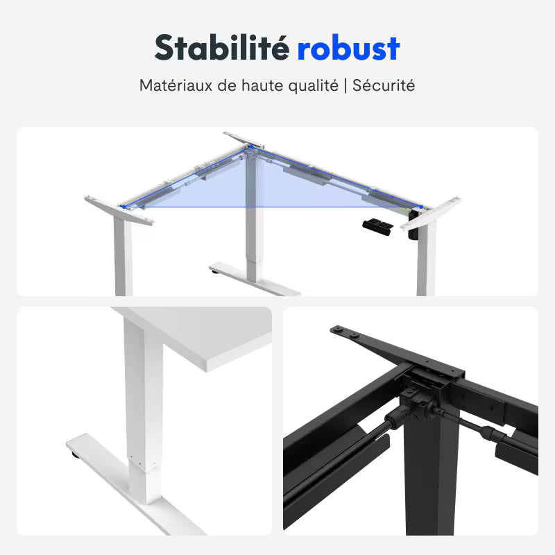 Bureau assis-debout d'angle basique (Q1L)